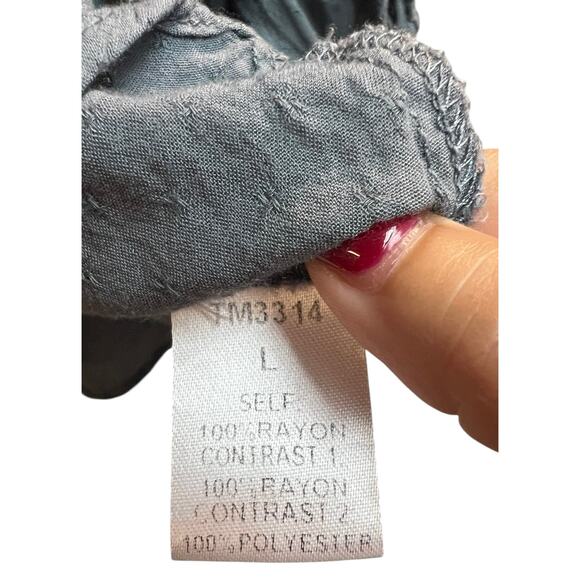 THML Women's Peasant Blouse Blue Large - Picture 8 of 11